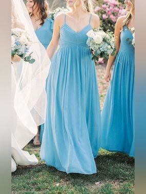 Azazie Alia Dress Steel Blue